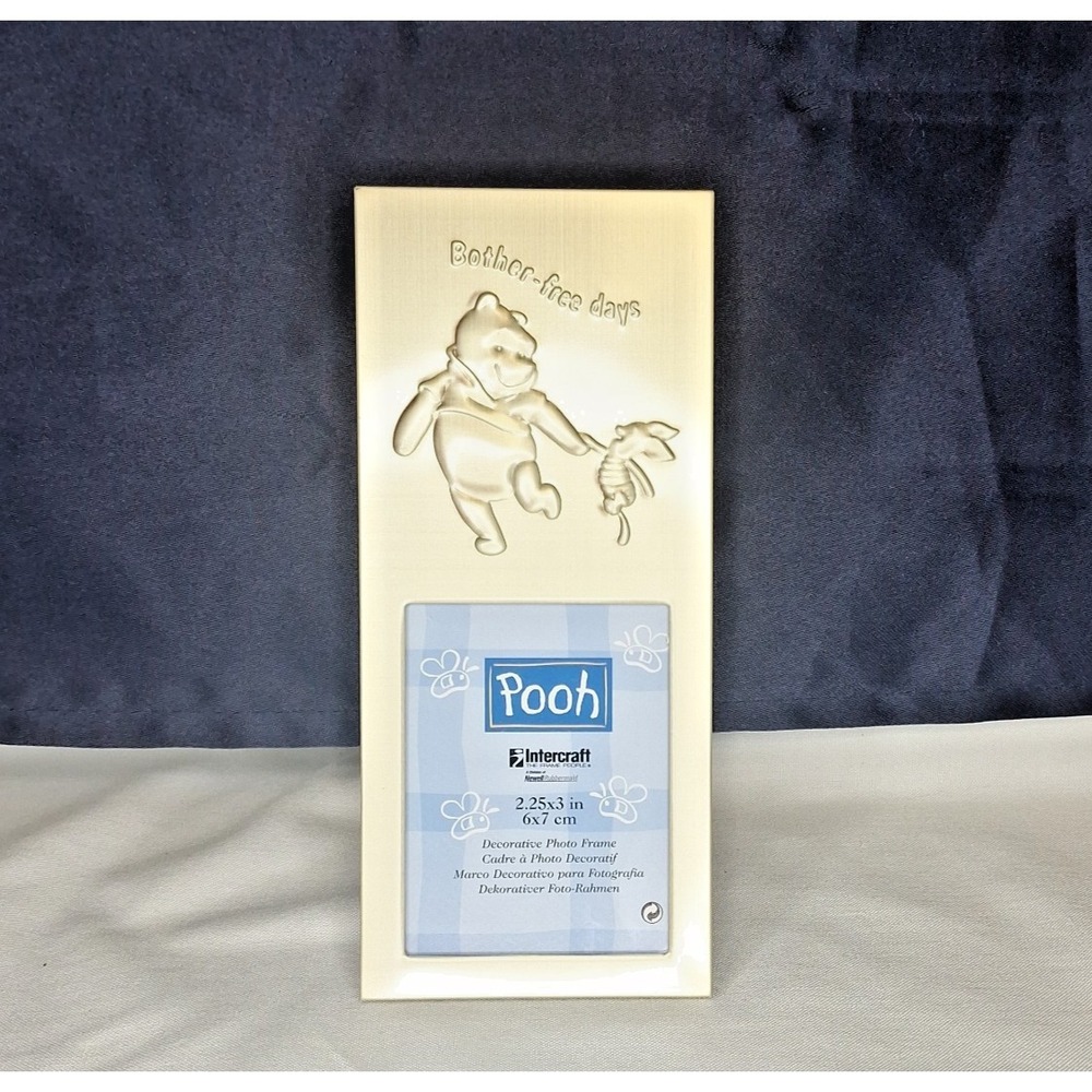 Disney Pooh & Piglet Bother Free Day Metal Picture Frame Embossed Brushed Photo